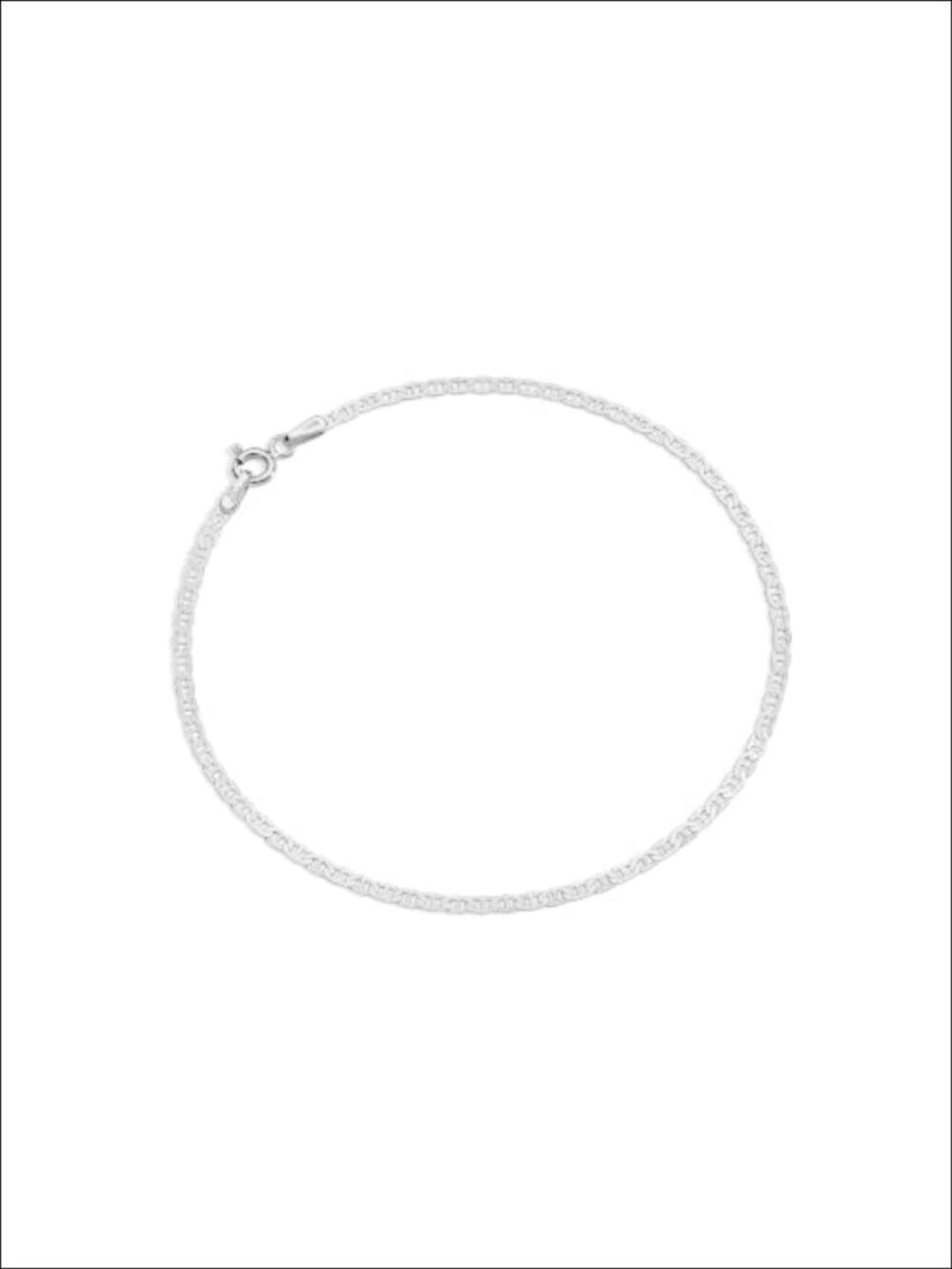 Italian 925 Sterling Silver Mariner Link Chain Bracelet 2mm